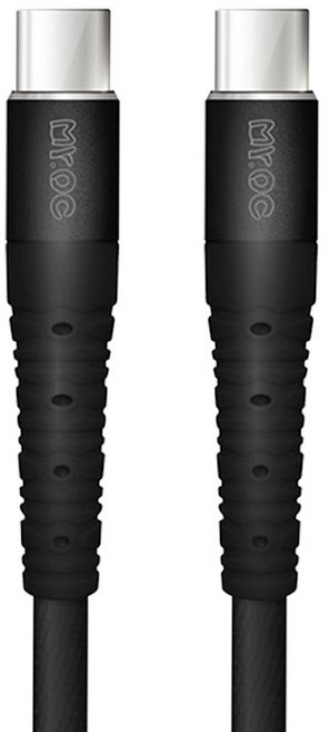 Mr.OC 橘貓先生 Type-C-Type-C 100W 鋁合金編織快充線, 黑色, 1條, 120cm