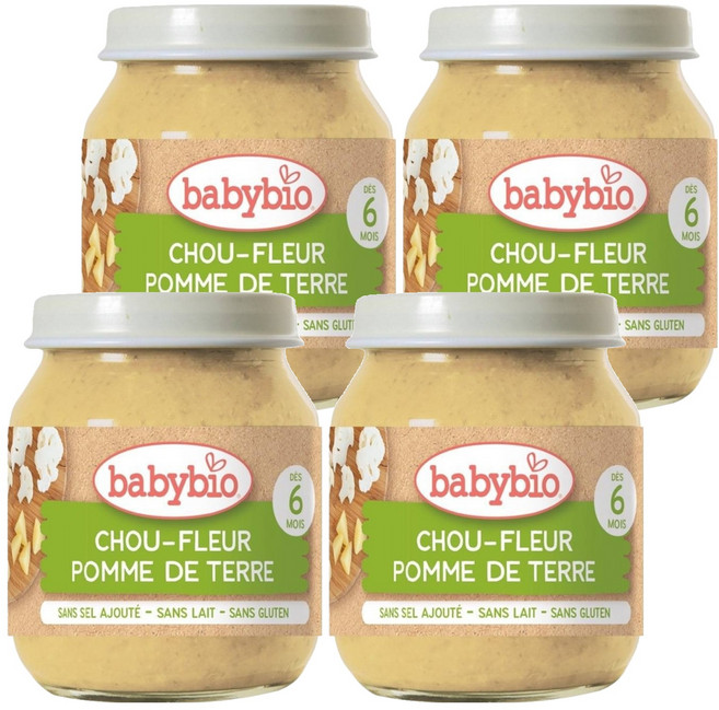 babybio 花椰菜山芋蔬菜泥, 花椰菜洋山芋, 130g, 4罐