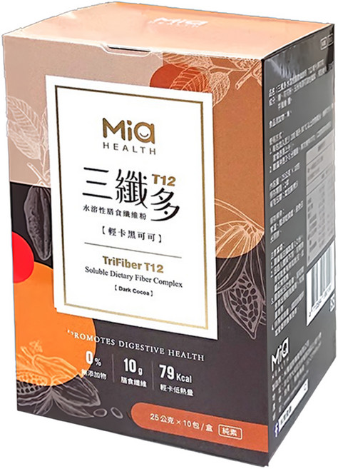 Mia 米雅 三纖多 T12 水溶性膳食纖維粉 隨身包, 25g, 10包, 1盒