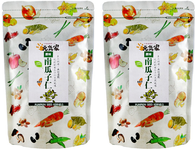 元氣家 烘焙去殼南瓜子仁 原味, 200g, 2包