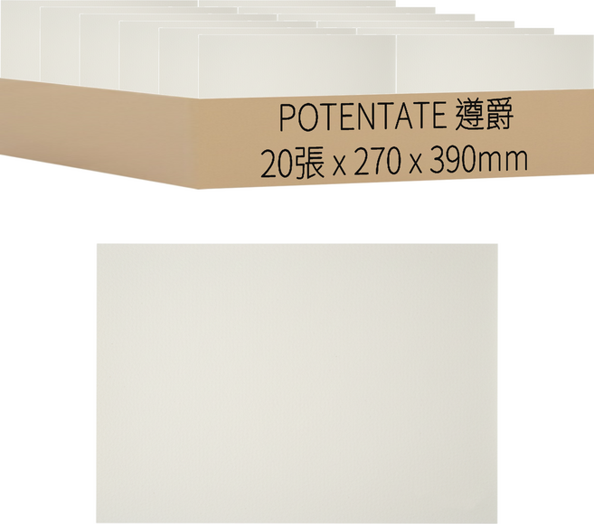 POTENTATE 遵爵 全棉水彩紙 中粗(CP) 300gsm 20張 無酸, 1包