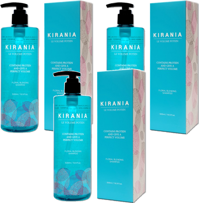 키라니아 르볼륨 단백질 샴푸, 3개, 500ml