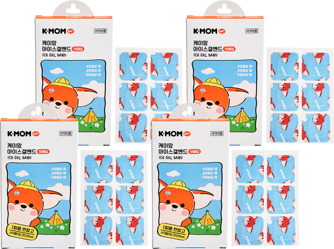 케이맘 유아용 아이스겔 반창고 18p, 24g, 4개