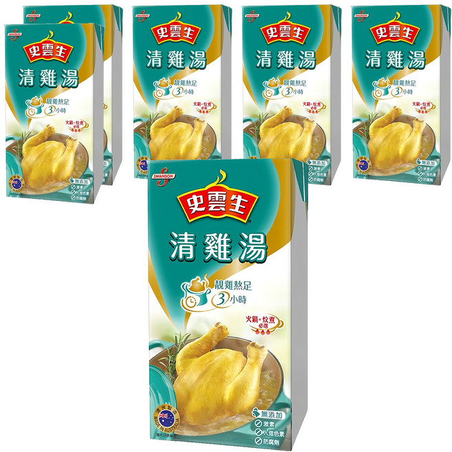 史雲生 湯底 清雞湯 靚雞熬足3小時 無添加 無激素 無防腐劑, 500ml, 6盒
