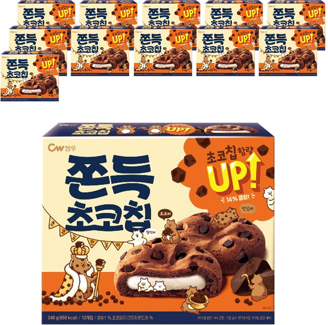 청우식품 쫀득초코칩, 240g, 12개