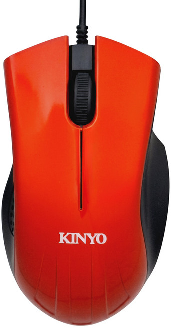 Kinyo USB光學靜音滑鼠 68 x 40 x 118mm 線長1.5m 80g, KM-506, 紅色