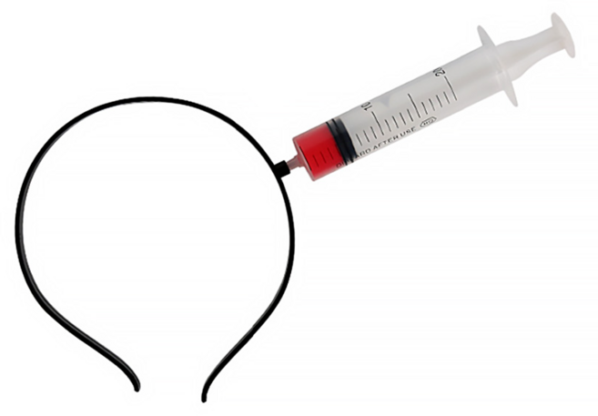 알럽홈 할로윈 코스프레 머리띠, 주사기, 1개