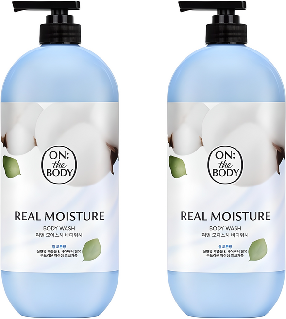온더바디 리얼 모이스처 바디워시 웜 코튼, 865ml, 2개