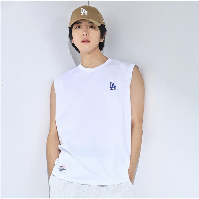 뉴에라 남녀공용 MLB 베이직 로고 로스엔젤레스 다저스 오버핏 민소매 티셔츠 1517078