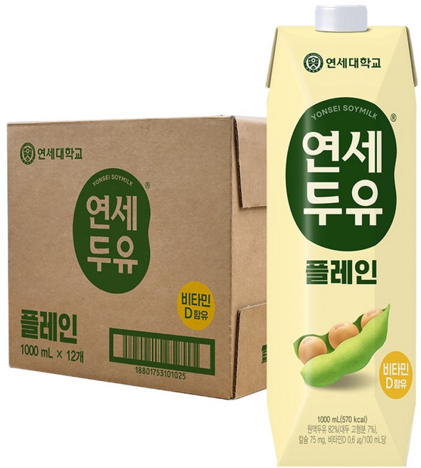 연세두유 플레인, 1L, 12개