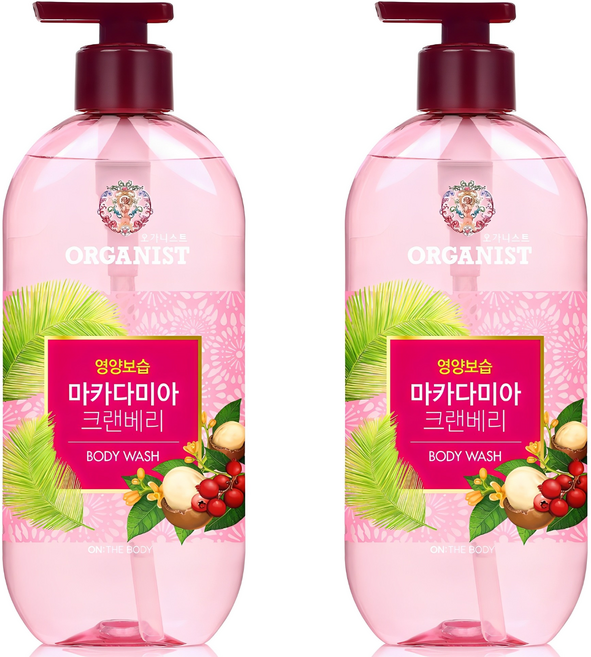 오가니스트 마카다미아 크랜베리 바디워시, 500g, 2개