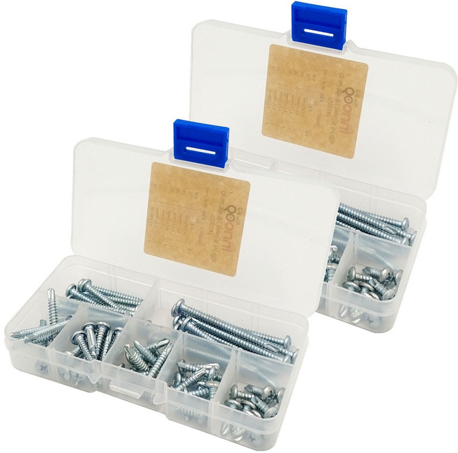 이노공구 직결나사 둥근머리 7종 세트 백색 1005, 2세트