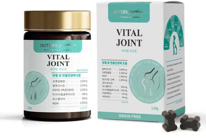 누터스가든 강아지 바이탈 영양제, 뼈/관절강화, 120g, 1개 - 쿠팡
