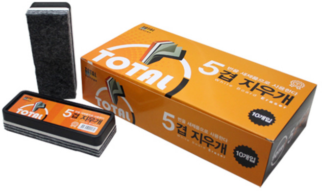 토탈하얀칠판 5겹 화이트보드 지우개 10p, 혼합 색상