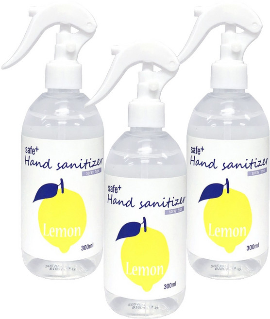 세이프플러스 핸드세니타이저 레몬 손소독제, 300ml, 3개
