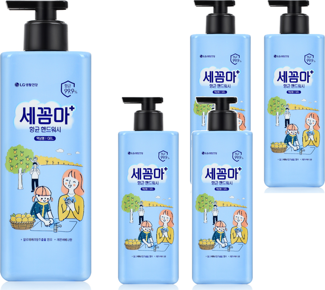 온더바디 세꼼마 항균 젤타입 핸드워시 레몬 버베나향, 480ml, 5개
