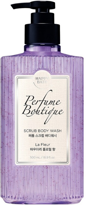 해피바스 퍼퓸 부티크 스크럽 바디워시 라플레르 파우더리 플로럴 향, 500ml, 1개