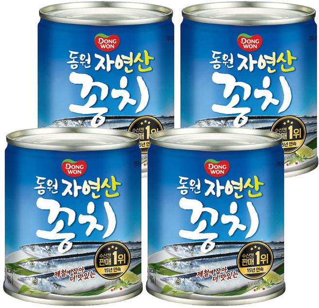 동원 자연산 꽁치 통조림, 230g, 4개