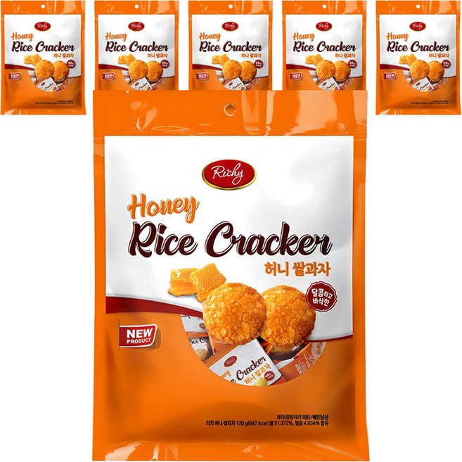 리키 허니 쌀과자, 120g, 6개