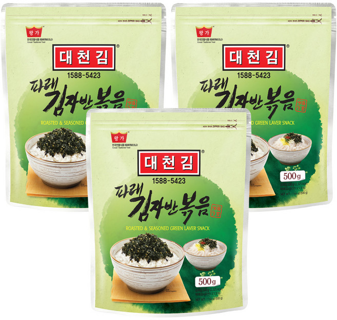 대천김 파래 김자반볶음, 500g, 3개
