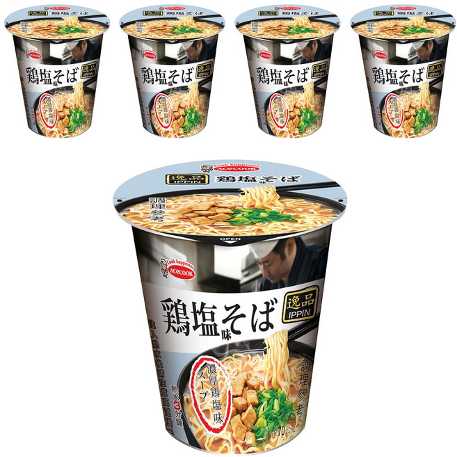 AceCOOK IPPIN 逸品 鹽味雞湯風味杯麵 70g, 5入