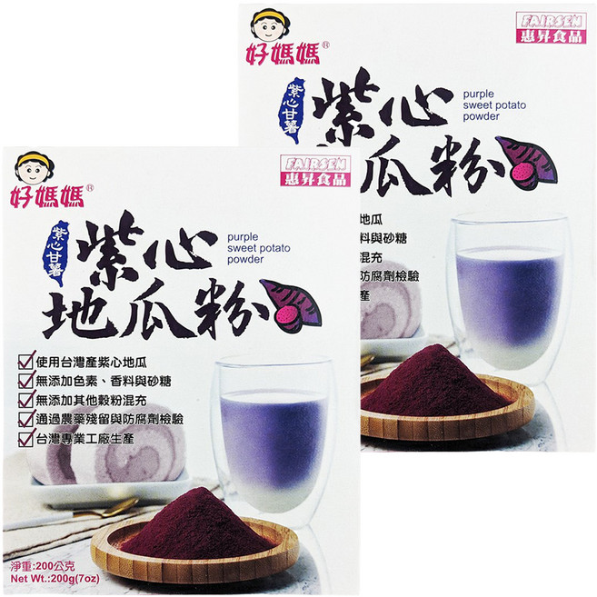 FAIRSEN 惠昇食品 好媽媽 紫心地瓜粉, 200g, 2盒