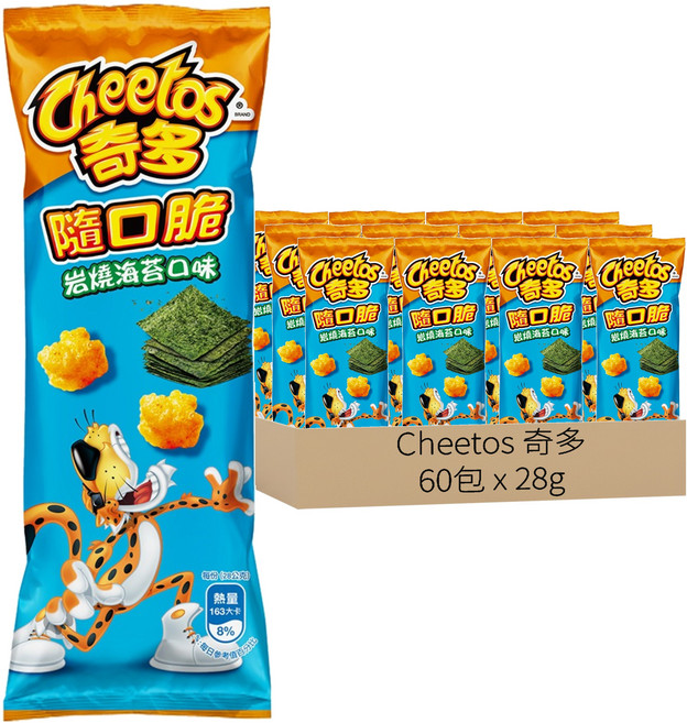Cheetos 奇多 隨口脆 岩燒海苔口味玉米脆, 28g, 60包
