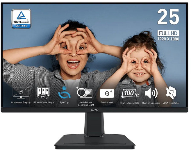 msi 微星 PRO MP251 24.5" Built-in Speakers 顯示器 16:9 IPS 黑色 3PC2