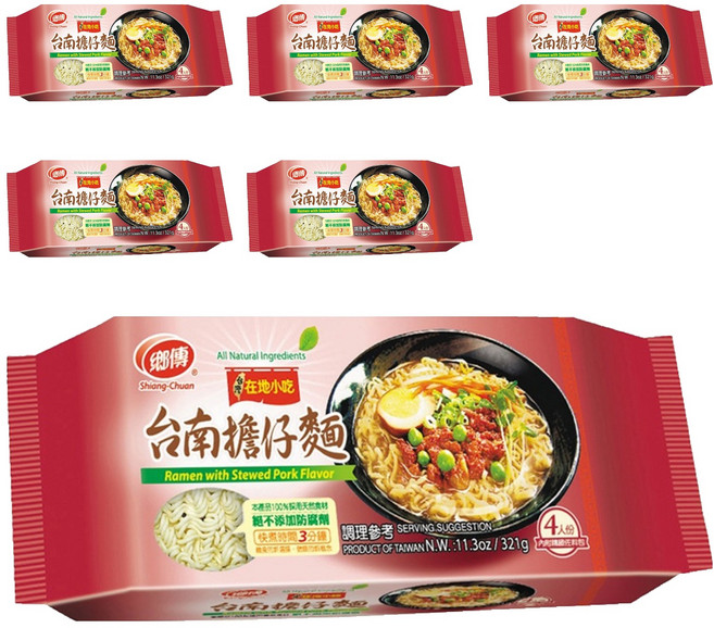 鄉傳 台南擔仔麵 非油炸麵體, 321g, 6包