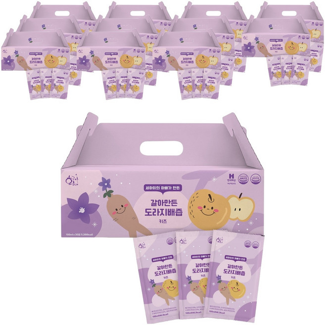 황금이네 국내산 아동용 갈아만든 도라지배즙, 100ml, 360개