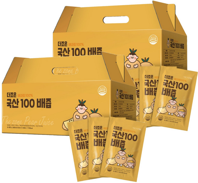 더존건강 더조은 국산100 배즙, 100ml, 60개