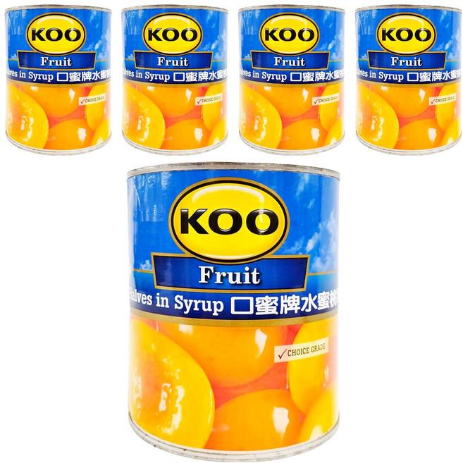南非 KOO 口蜜牌 水蜜桃罐頭, 825g, 5罐