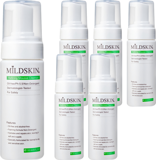 MILDSKIN 麥德絲肌 綠茶潔顏泡沫慕絲, 6瓶, 150ml
