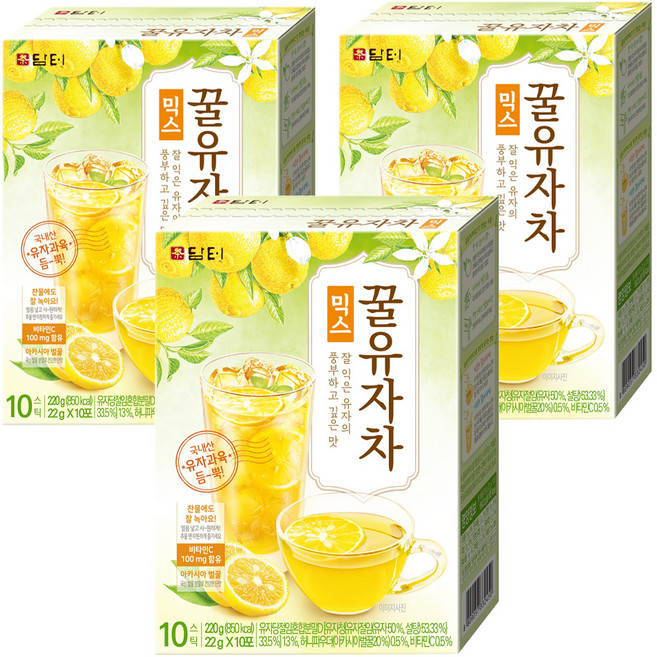 담터 꿀유자차 믹스, 22g, 10개입, 3개