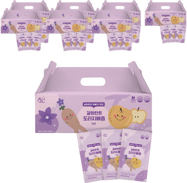 황금이네 국내산 아동용 갈아만든 도라지배즙, 100ml, 240개