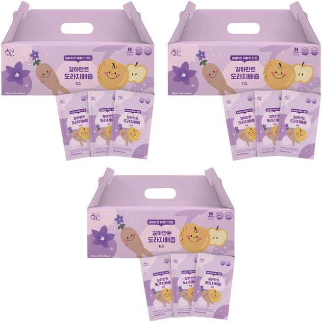 황금이네 국내산 아동용 갈아만든 도라지배즙, 100ml, 90개