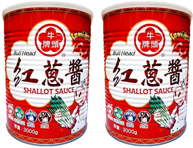 牛頭牌 紅蔥醬 大, 3000g, 2罐