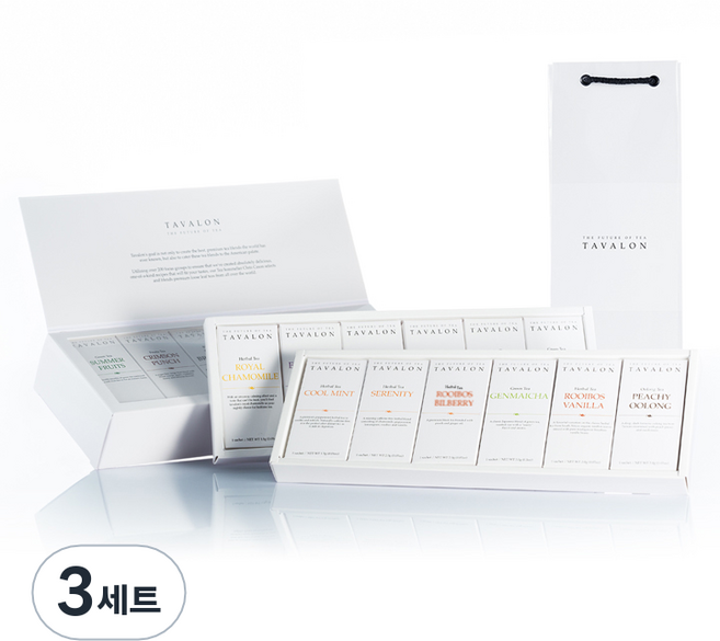 타바론 버라이어티 T12 선물세트, 허브차 6종 + 홍차 4종 + 녹차 + 우롱차 + 쇼핑백, 3세트