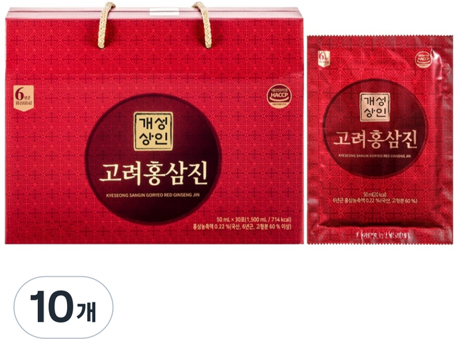 개성상인 고려홍삼진 6년근 홍삼 파우치 30p, 50ml, 300개