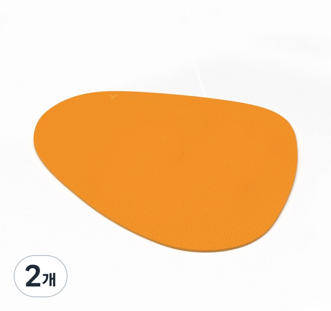 요이치 논슬립 가죽 마우스패드, 머스타드, 2개