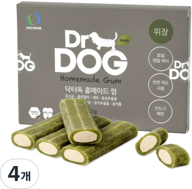 닥터독 강아지 위장 덴탈껌, 소화기능 개선, 150g, 4개