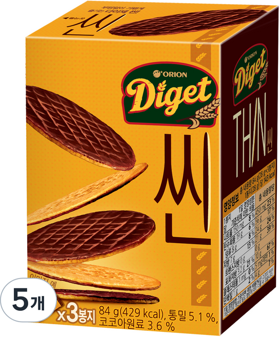 오리온 다이제 씬, 84g, 5개