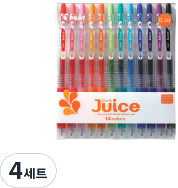 PILOT 百樂 Juice 果汁筆 0.38mm 12色組 LJU120UF-12C, 4套, 混合色