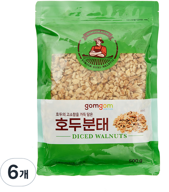 곰곰 호두분태, 500g, 6개