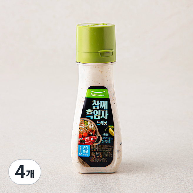 풀무원 참깨 흑임자 드레싱, 105g, 4개