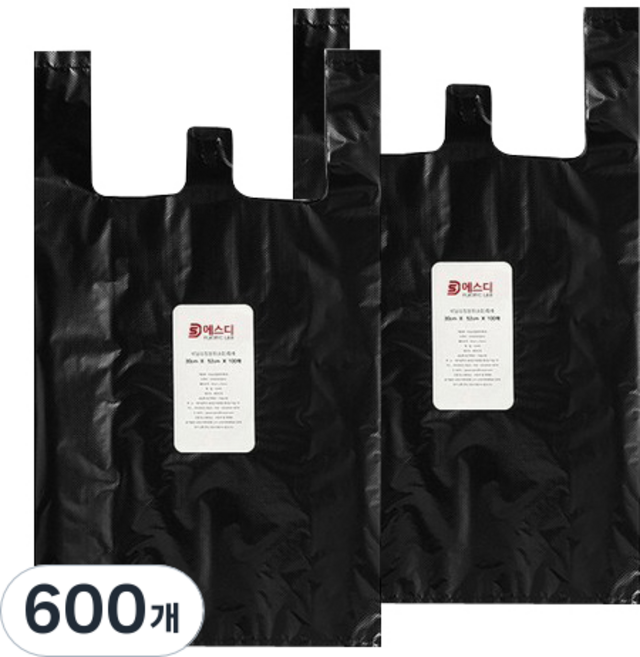 에스디 A급마트용봉투 2호 흑색, 4L, 600개