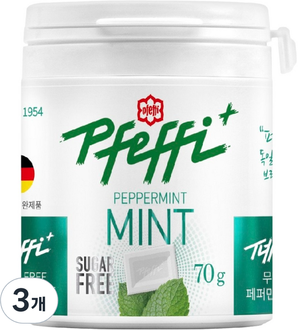 페피 무설탕 민트 캔디, 70g, 3개