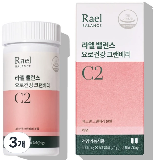 Rael 밸런스 요로건강 크렌베리 24g, 3개, 60정 - 쿠팡