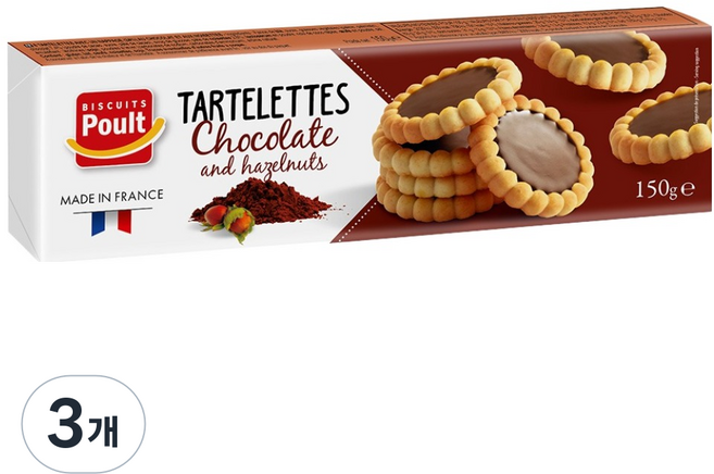 폴트 초콜릿 헤이즐넛 타르트, 150g, 3개