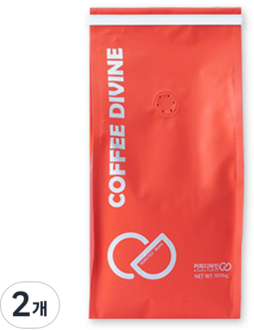 커피디바인 디카페인 블렌드 원두커피, 모카포트(중간~고움), 500g, 2개